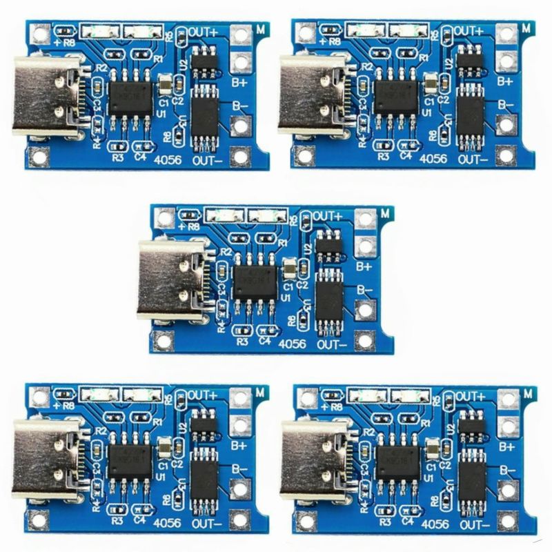 ماژول شارژر باتری مدل tp  4056 micro usb typec بسته 5 عددی