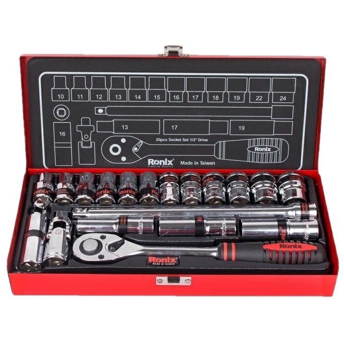 مجموعه 20 عددی آچار و سری بکس رونیکس مدل ron 2620
