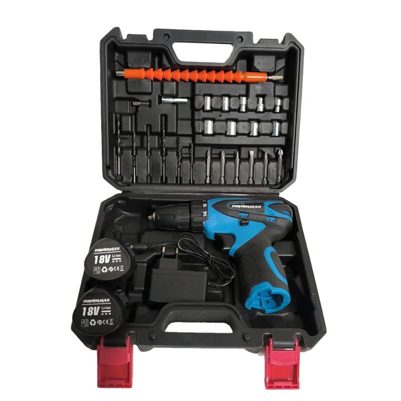مجموعه 30 عددی پیچ گوشتی شارژی پاورمکس مدل dualbattery 18volt