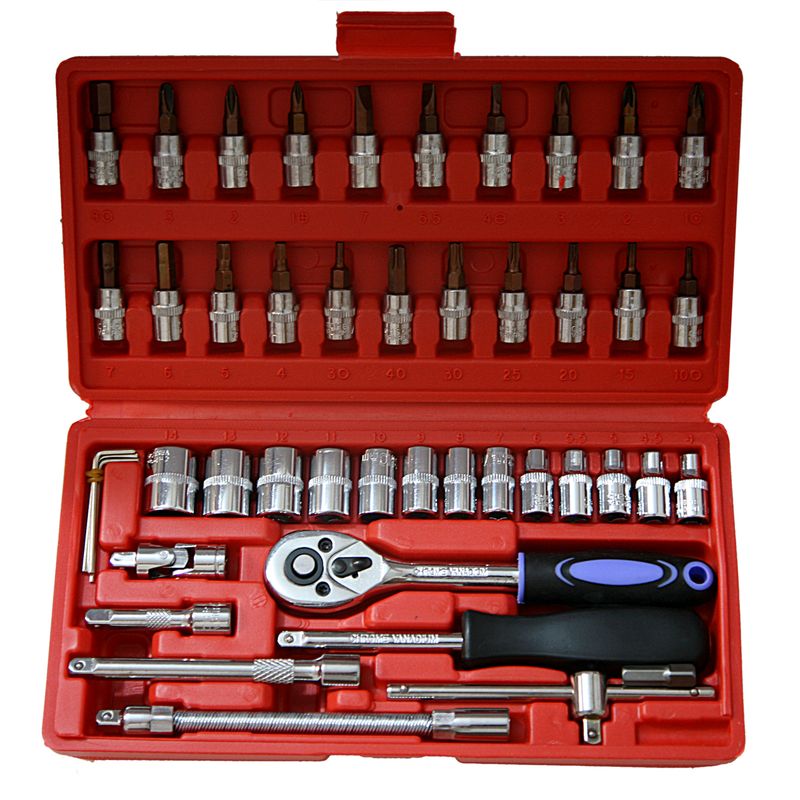 مجموعه 46 عددی آچار و سری بکس و پیچ گوشتی اسرانوی مدل a1 x04605