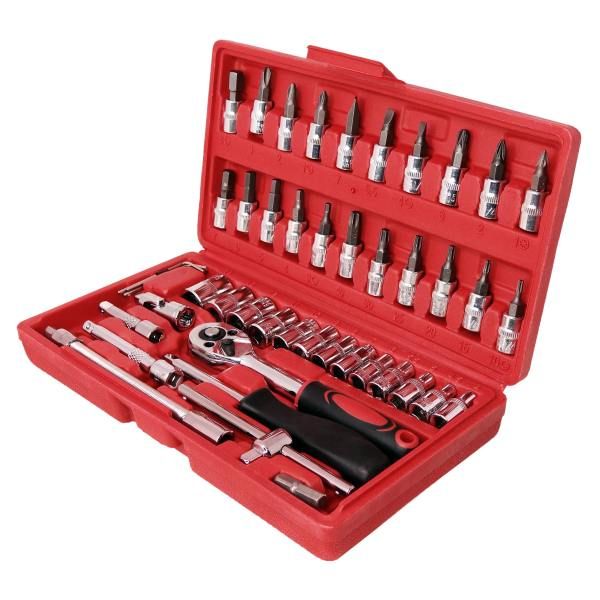 مجموعه 46 عددی آچار و سری بکس و پیچ گوشتی مدل xr 4546