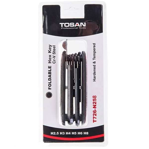 مجموعه 6 عددی آچار آلن تاشو توسن مدل t726 n258
