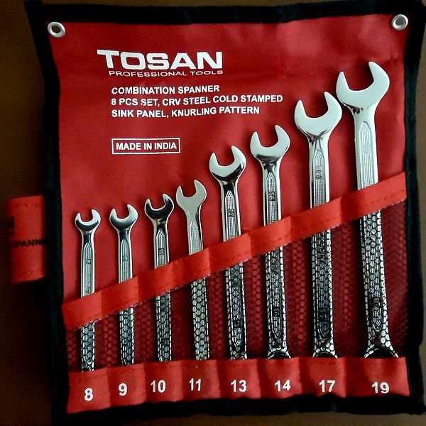 مجموعه 8 عددی آچار یکسر تخت یکسر رینگی توسن مدل t101 s8