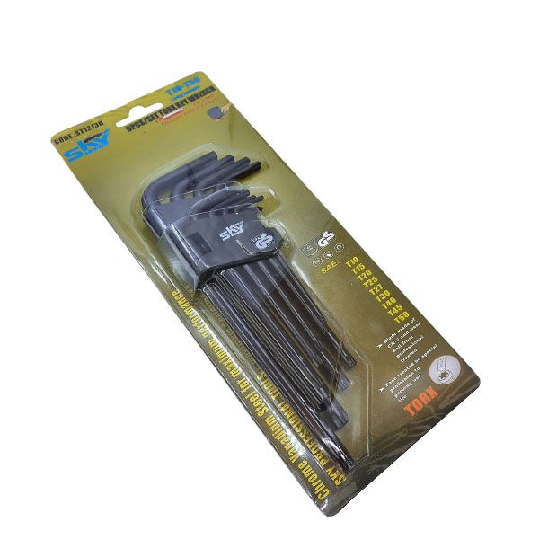 مجموعه 9 عددی آچار آلن ستاره ای اسکای مدل torx سایز t10 t50