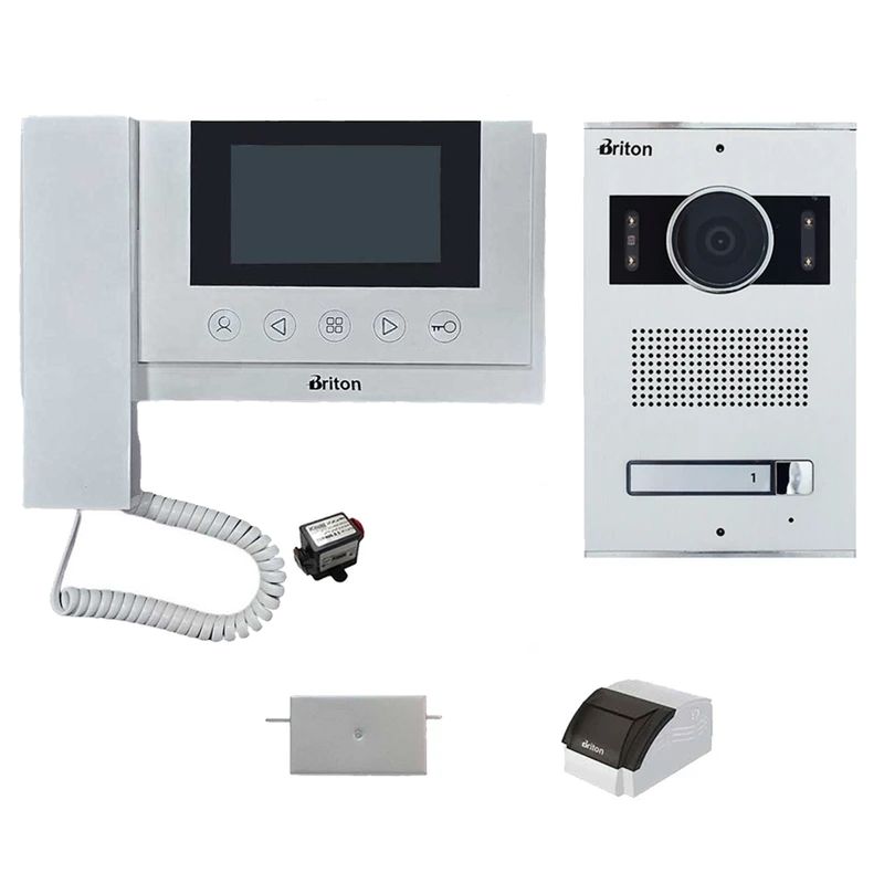 مجموعه دربازکن تصویری برایتون مدل 4310 2001 یک طبقه به همراه محافظ ولتاژ مانیتور