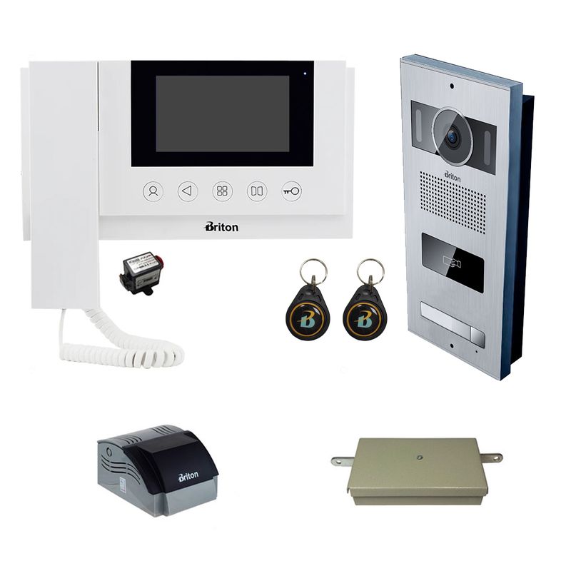 مجموعه دربازکن تصویری برایتون مدل 4320 2001r یک طبقه به همراه محافظ ولتاژ مانیتور