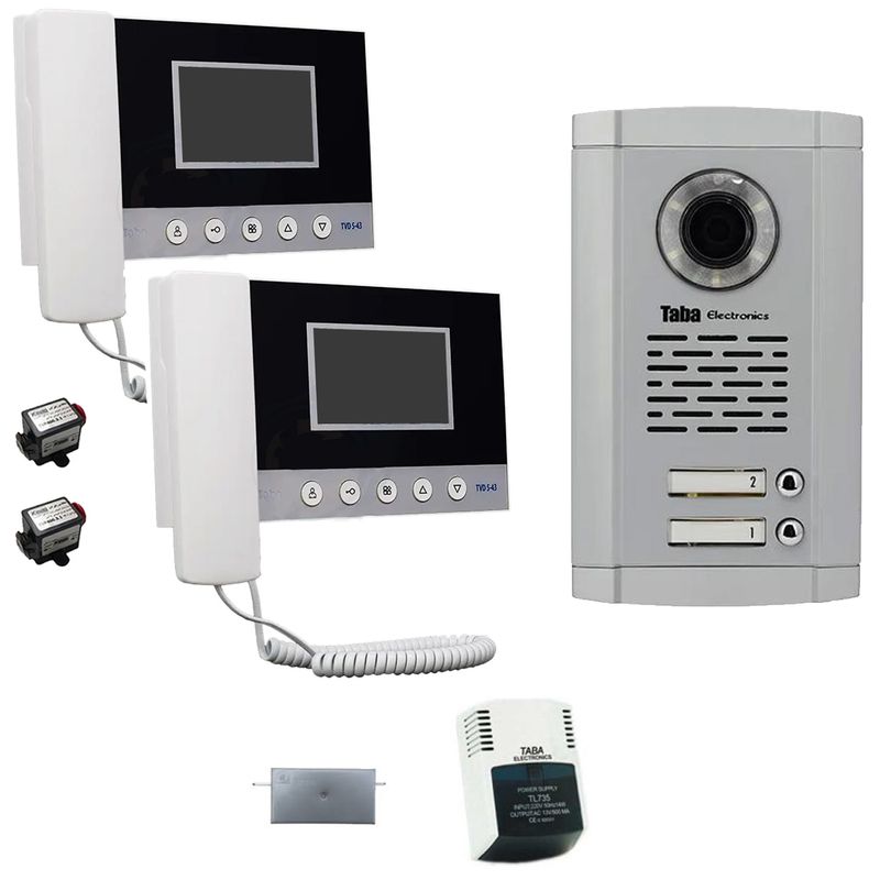 مجموعه دربازکن تصویری تابا مدل 5.43_1860 دو طبقه به همراه محافظ ولتاژ مانیتور