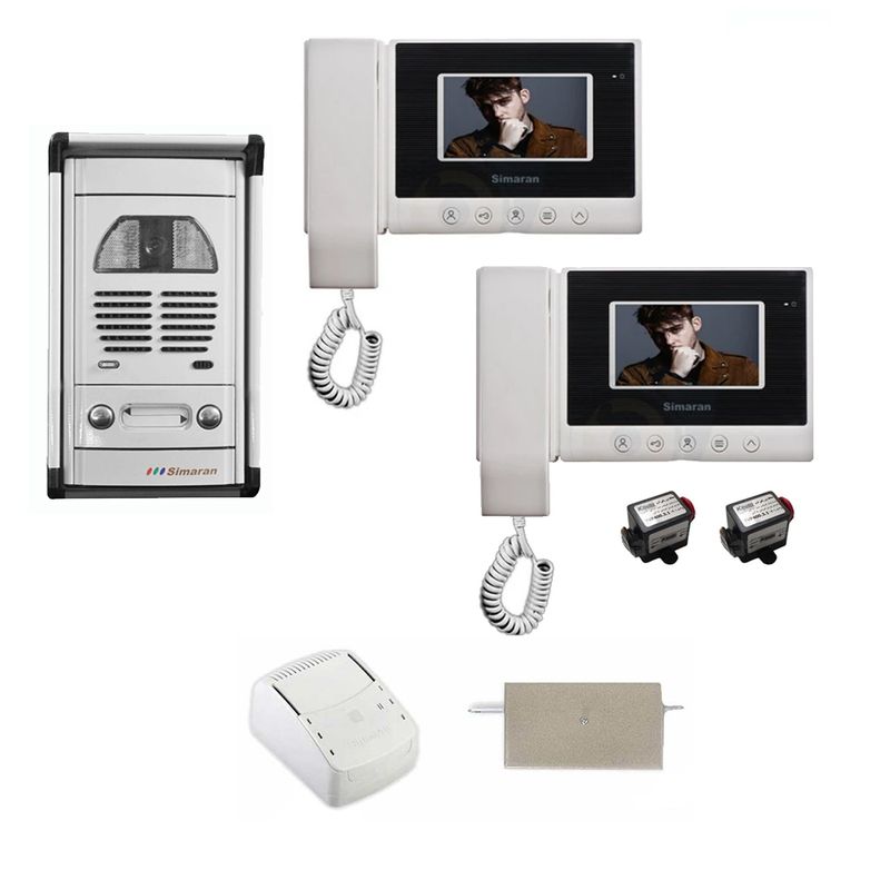 مجموعه دربازکن تصویری سیماران مدل 43hs vfc2d دو طبقه به همراه محافظ ولتاژ مانیتور