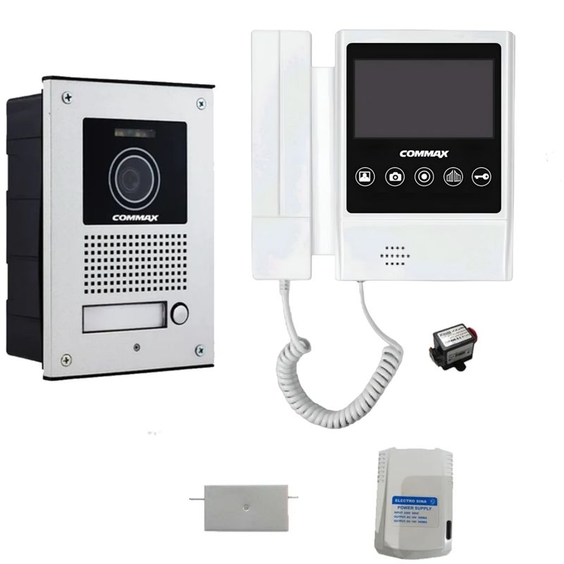 مجموعه دربازکن تصویری کوماکس مدل 43pmi u یک واحدی به همراه محافظ ولتاژ مانیتور