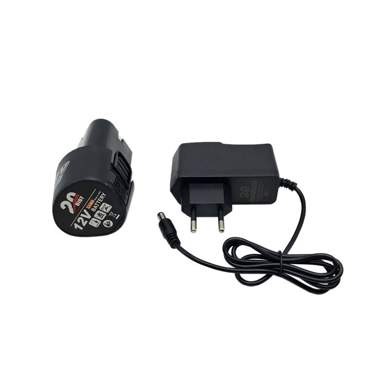 مجموعه شارژر و باتری دریل شارژی 12 ولت 1_5 آمپر بیست مدل 12v مجموعه 2 عددی