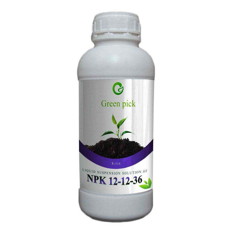 محلول مایع کود پتاس بالا گرین پیک مدل npk 12 12 36 حجم یک لیتر