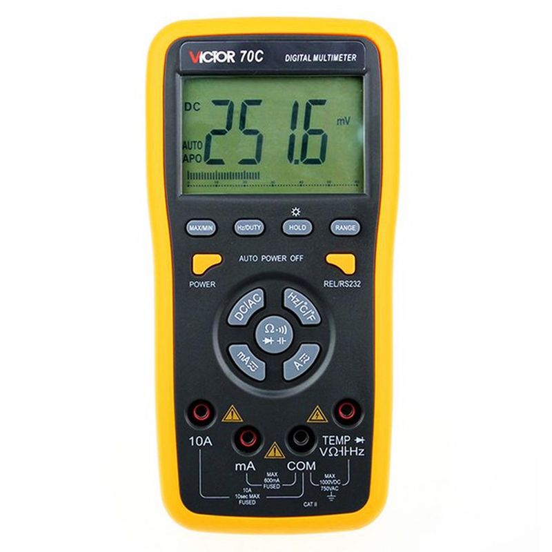 مولتی متر دیجیتال اتورنج کلید فشاری acdc کارخانه victor مدل vc70c