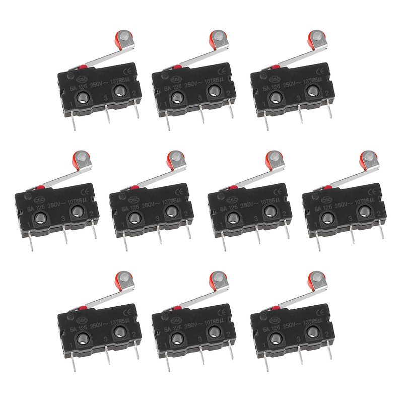 میکرو سوئیچ اهرم دار مدل 5a 250v kw11.3z بسته 10 عددی