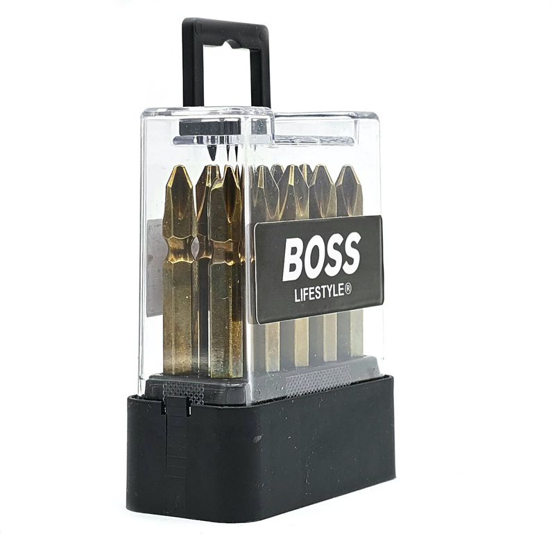 نوک پیچ گوشتی دو سر چهار سو باس مدل ph2 65mm مجموعه 10 عددی