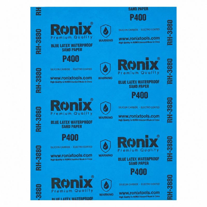 ورق سنباده ضد آب رونیکس مدل rh 3880 دانه بندی p400 بسته 10 عددی