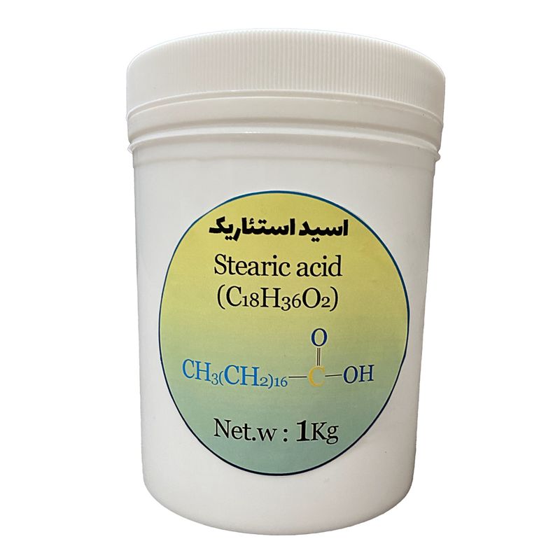 پودر اسید استئاریک گرید a مدل c18h36o2 کد 614 وزن 1 کیلوگرم