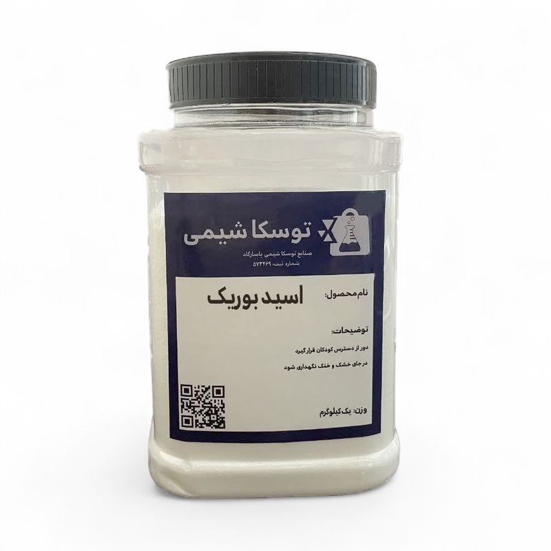 پودر اسید بوریک توسکا شیمی کد 1kg وزن یک کیلوگرم