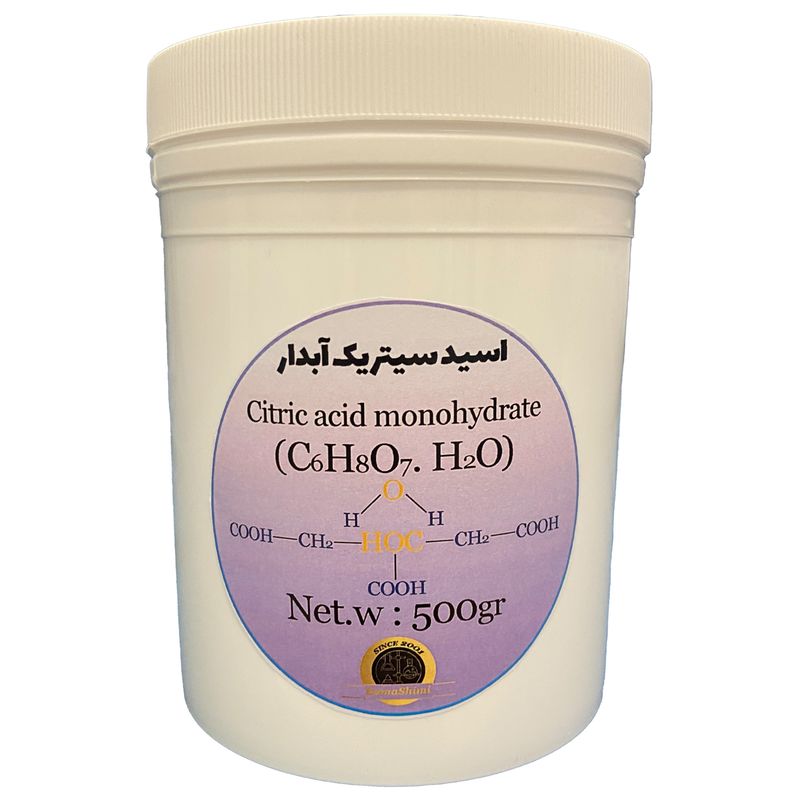 پودر اسید سیتریک آبدار مدل c6h8o7.h2o کد 154 وزن 500 گرم