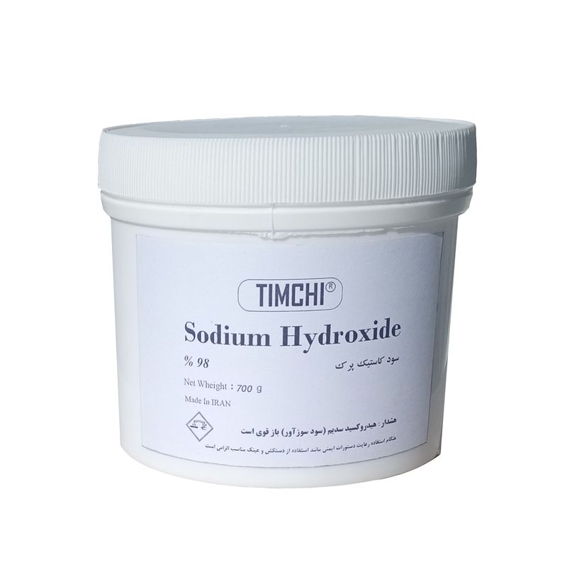 پودر هیدروکسید سدیم تیمچی مدل سود کاستیک پرک کد shf700g وزن ۷۰۰ گرم