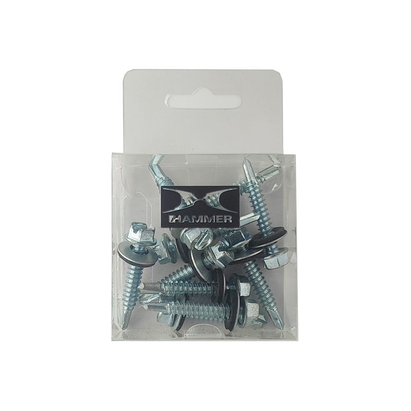پیچ سرمته هامر مدل شیروانی واشردار کد 40mm بسته 10 عددی
