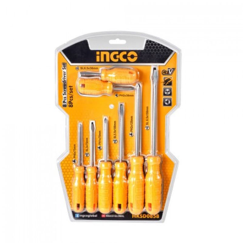 پیچ گوشتی اینکو مدل  hksd0858 مجموعه 8 عددی
