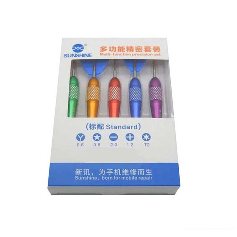 پیچ گوشتی سانشاین مدل ss 5103e مجموعه 5 عددی به همراه دو عدد قاب بازکن