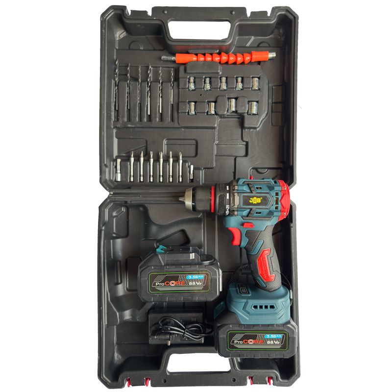 پیچ گوشتی شارژی 98 ولت سه نظام 10 میلیمتری جاب مدل jb 98 max edition مجموعه 4 عددی