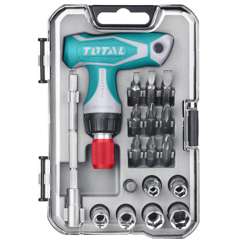 پیچ گوشتی مشتی توتال کد tacsd30186 مجموعه 18 عددی