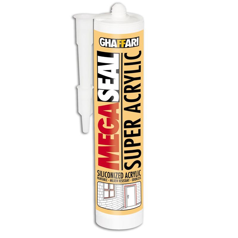چسب درزگیر سیلیکونی غفاری مدل super acrylic سفید وزن 310 میلی