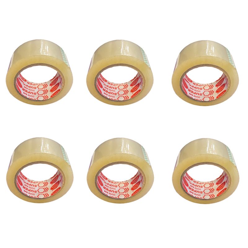 چسب پهن چسب سینا مدل super tape s45 عرض 48 میلی متر بسته 6 عددی