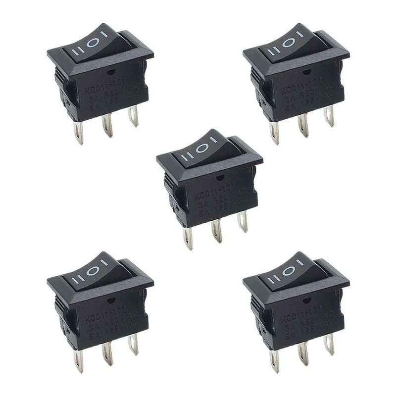 کلید راکر مدل 3 پایه کد kcd11 بسته 5 عددی