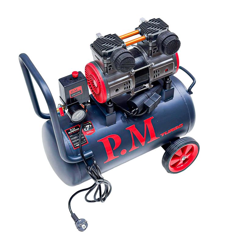 کمپرسور باد سایلنت پی‌اِم مدل tm‑50 turbo ظرفیت ۵۰ لیتر