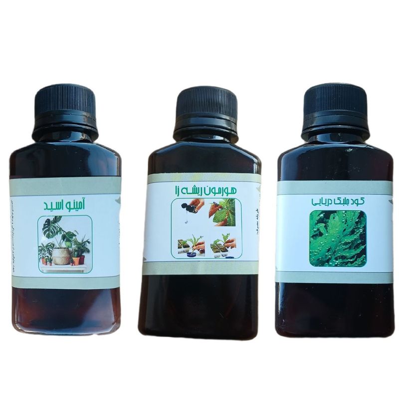 کود مایع امینو اسید و جلبک دریایی و هورمون ریشه زا مدل life drop حجم 110 میلی لیتر بسته 3 عددی