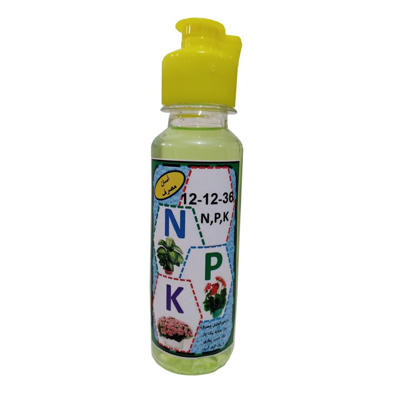 کود مایع ان پی کا پتاس بالا و عناصر میکرو مدل npk 12 12 36 حجم 120 میلی لیتر