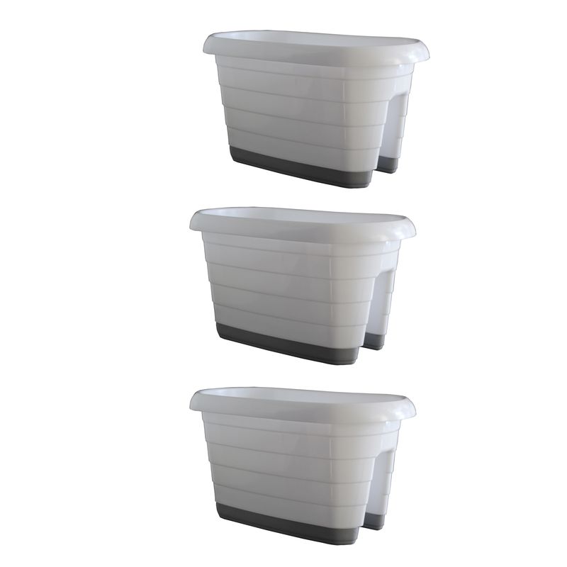 گلدان مدل نرده ای پلاستیکی کد fn2 3 مجموعه 3عددی
