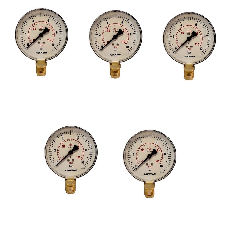 گیج فشار خشک پکنز مدل 10bar 100mm بسته 5 عددی